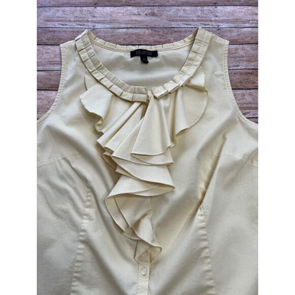 The Limited Yellow Ruffled Button Up Shirt Size Small - Picture 3 of 6